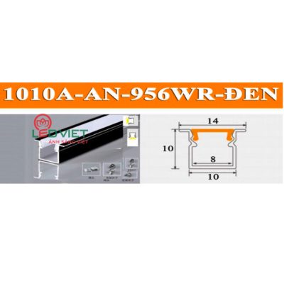 Thanh nhôm định hình 1010A đen