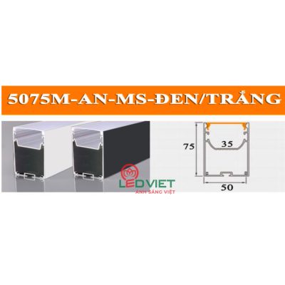 Thanh nhôm định hình 5070M đen - trắng