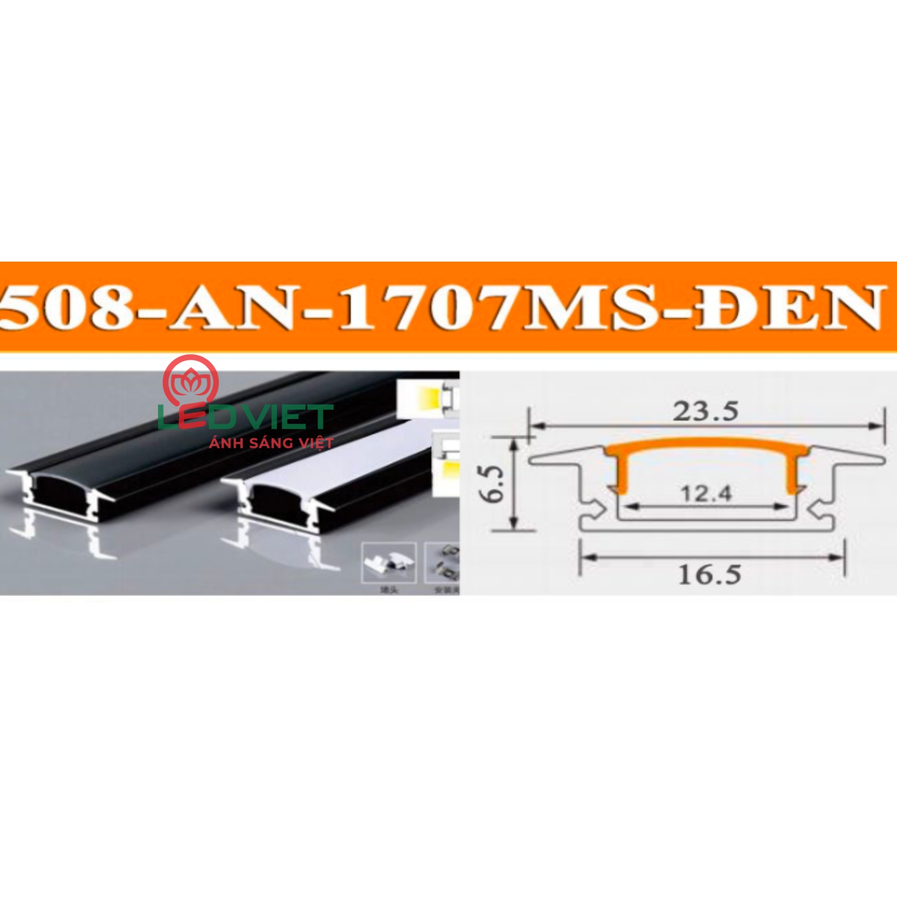 Thanh nhôm định hình 508 Đen