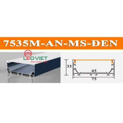 Thanh nhôm định hình 7535M-AN-MS-ĐEN